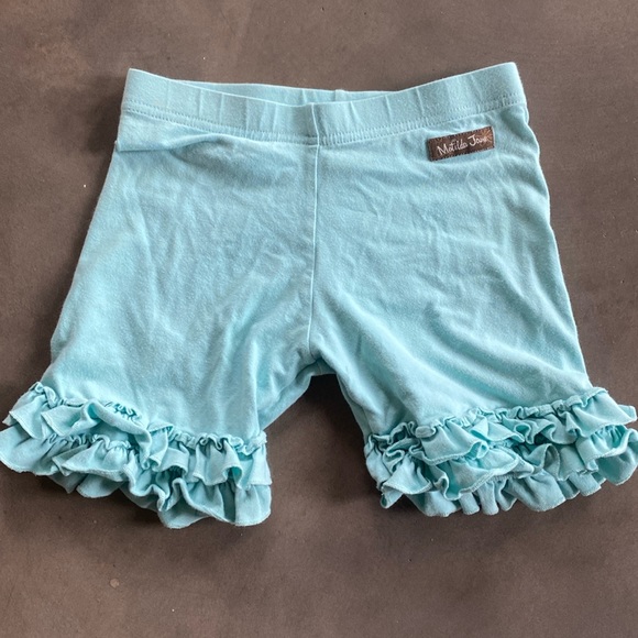 Girls Matilda Jane turquoise ruffled biker shorts - Picture 1 of 4